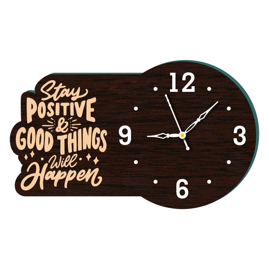 Wooden Clock with Quote 4