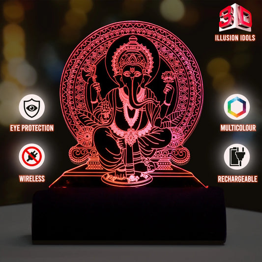 Ganesh 3D Illusion Car Dashboard LED Light Acrylic