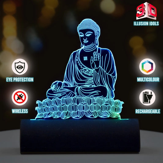Buddha 3D Illusion Car Dashboard LED Light Acrylic
