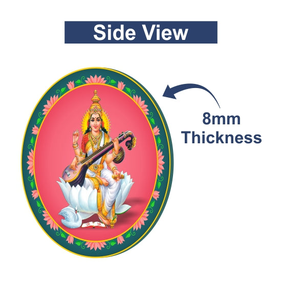 Saraswati Goddess Wooden Wall Decor