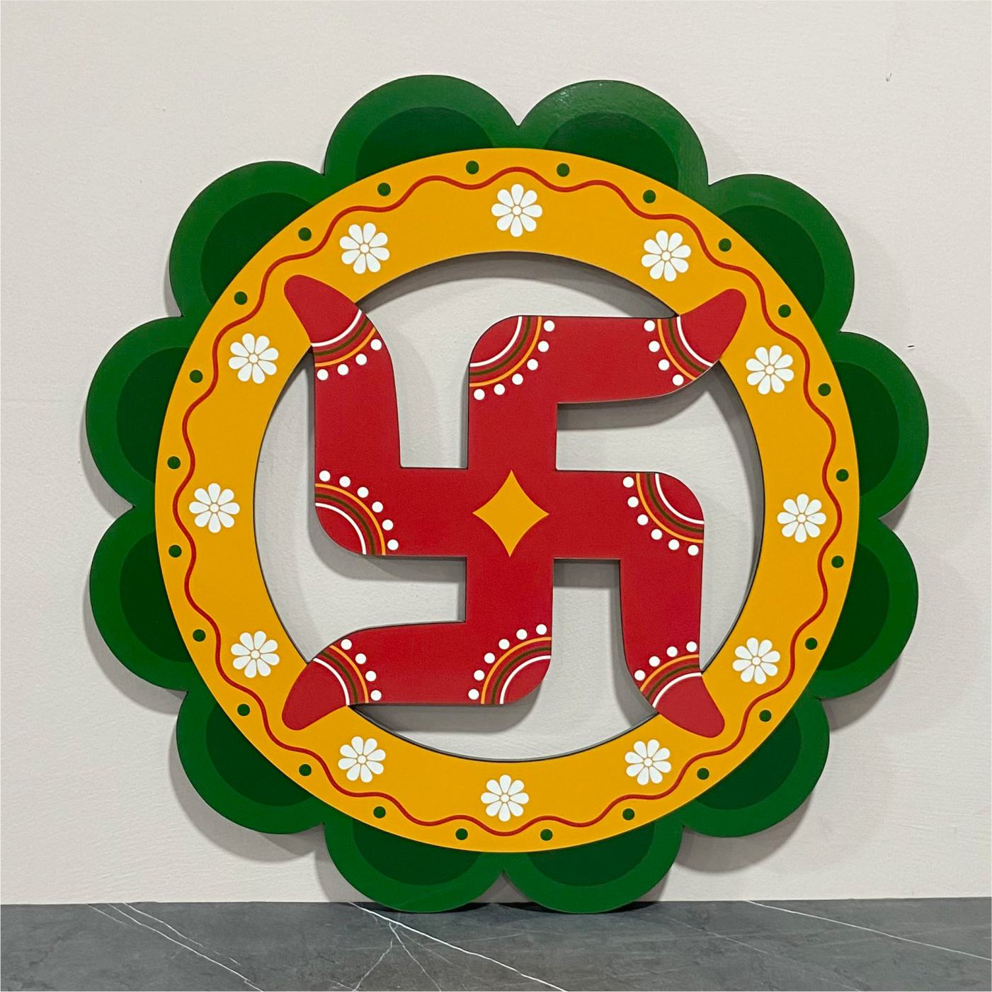 Swastik Wooden Wall Decor