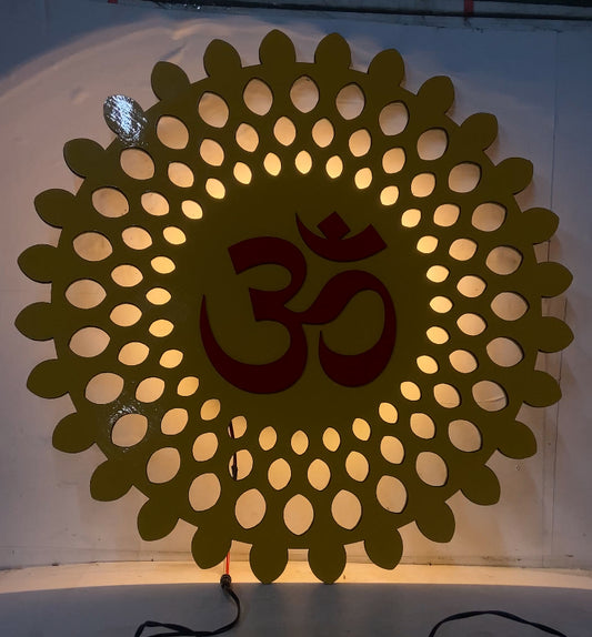 Om Wooden Wall Decor with Lights