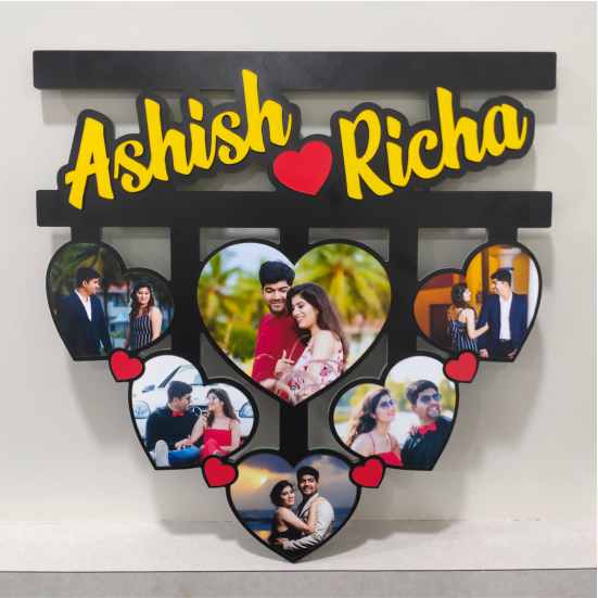 Name Frame with Heart Photos