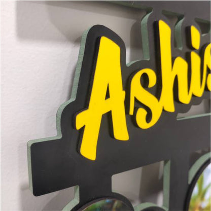 Name Frame with Heart Photos