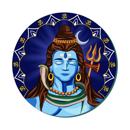 Blue Shiva Wooden Wall Decor