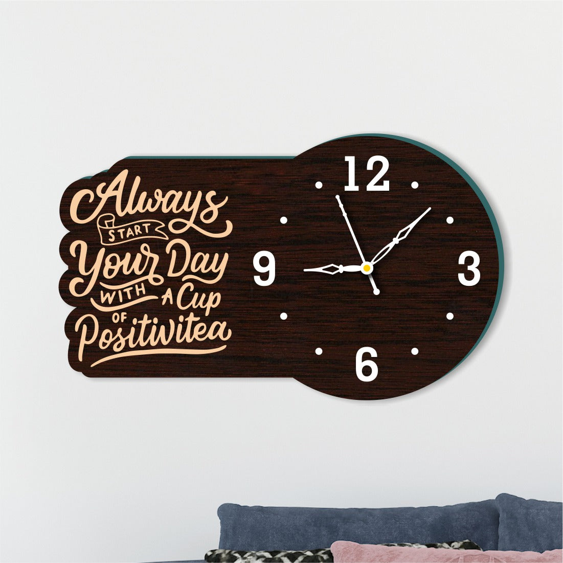 Wooden Clock with Quote 3
