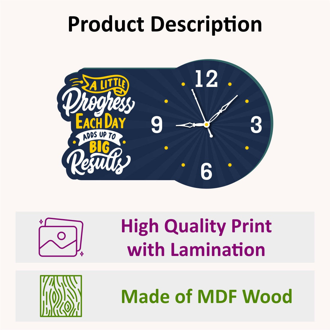 Wooden Clock with Quote 1