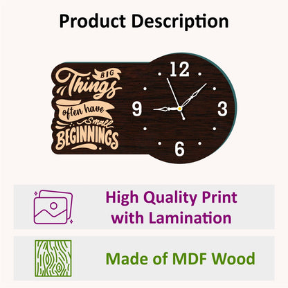 Wooden Clock with Quote 7