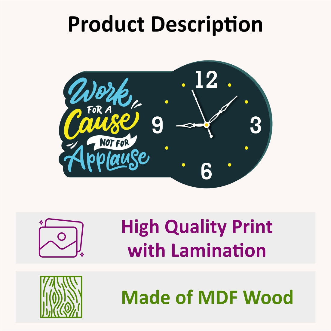 Wooden Clock with Quote 5