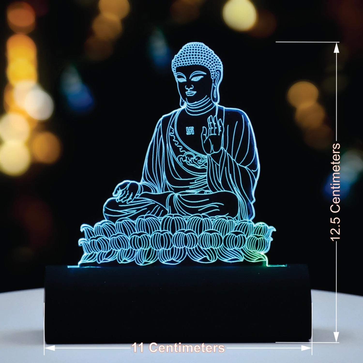 Buddha 3D Illusion Car Dashboard LED Light Acrylic –