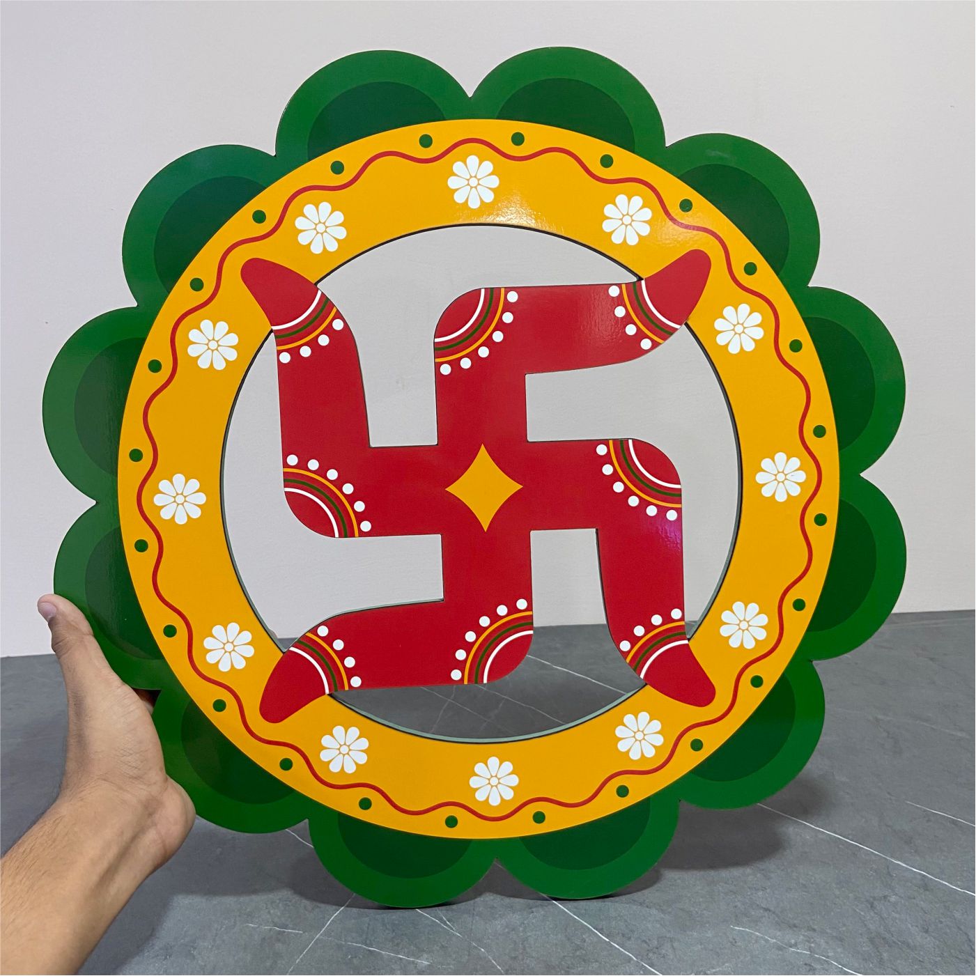 Swastik Wooden Wall Decor