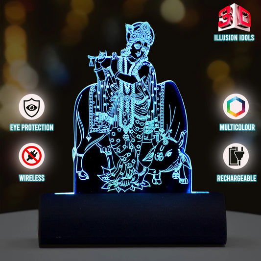 Krishna  3D Illusion Car Dashboard LED Light Acrylic