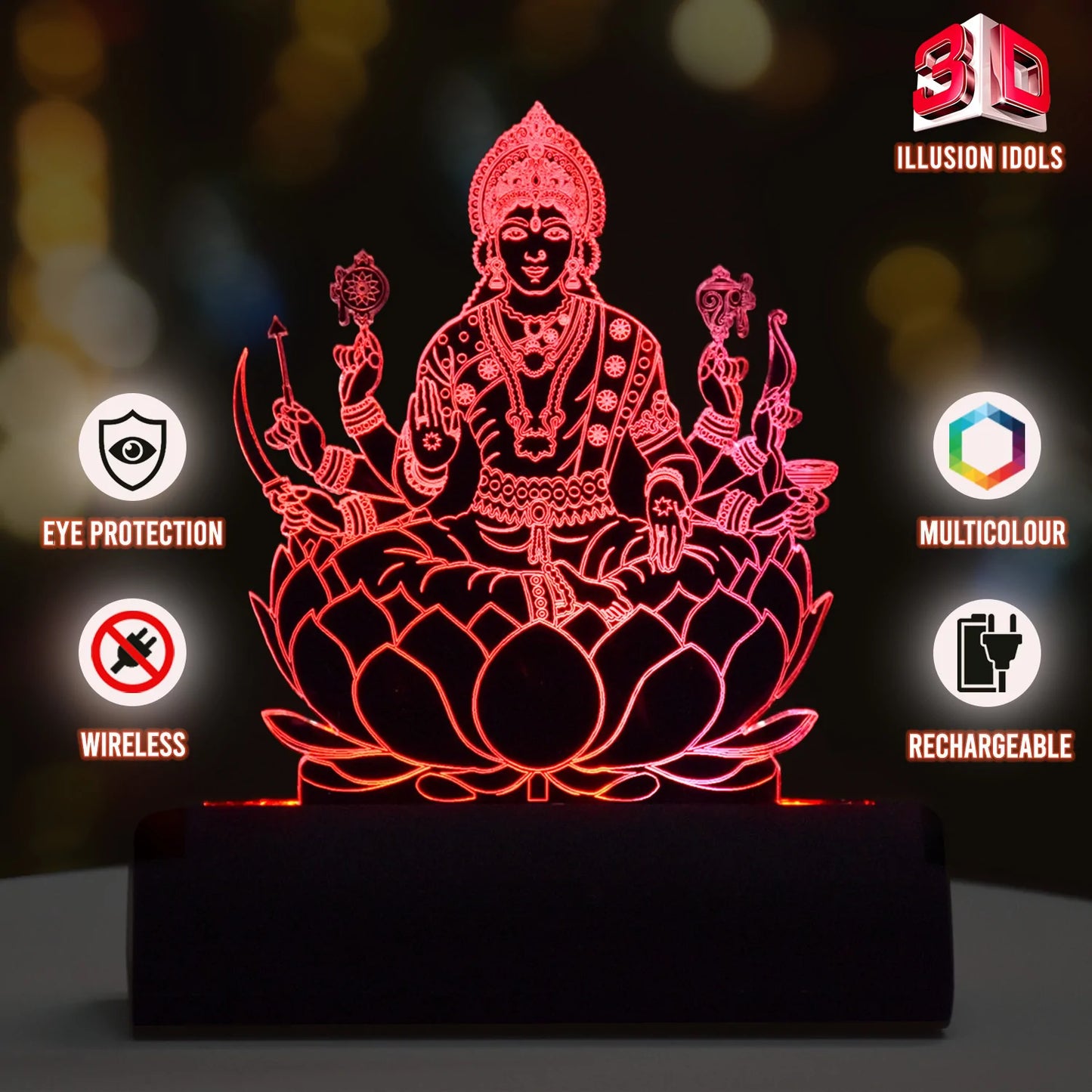 Laxmi 3D Illusion Car Dashboard LED Light Acrylic